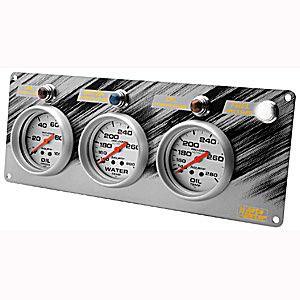 Autometer Race Panels Ultra-Lite 3 Gauge Panel W/Fuel Light Accessories