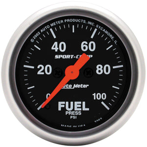 Autometer Sport Comp Full Sweep Electric Fuel Pressure Gauge 2 1/16
