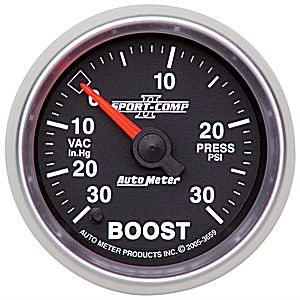 Autometer Sport Comp II Full Sweep Electric Boost / Vacuum 2 1/16