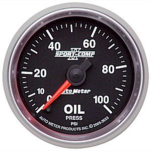 Autometer Sport Comp II Full Sweep Electric Oil Pressure Gauges 2 1/16" (52.4mm)