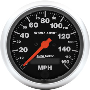 Autometer Sport Comp In-Dash Tachs & Speedos Speedometer Electronic Programmable Gauge 3 3/8" (85.7mm)