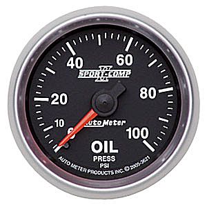 Autometer Sport Comp II Mechanical Oil Pressure Gauges 2 1/16" (52.4mm)