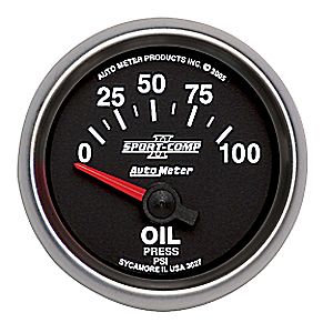 Autometer Sport Comp II Short Sweep Electric Oil Pressure Gauges 2 1/16" (52.4mm)