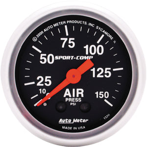Autometer Sport Comp Mechanical Air Pressure Gauge 2 1/16