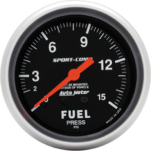 Autometer Sport Comp Mechanical Fuel Pressure Gauge 2 5/8" (66.7mm)