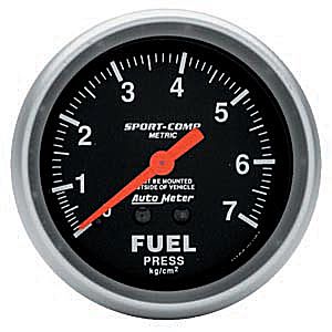 Autometer Sport Comp Mechanical Fuel Pressure Metric Gauge 2 5/8
