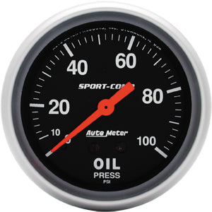 Autometer Sport Comp Mechanical Oil Pressure Gauge 2 5/8