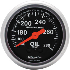 Autometer Sport Comp Mechanical Oil Temperature Gauge 2 1/16