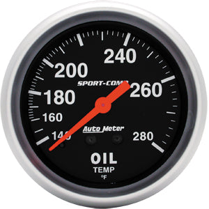 Autometer Sport Comp Mechanical Oil Temperature Gauge 2 5/8" (66.7mm)