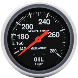 Autometer Sport Comp Mechanical Oil Temperature Gauge 2 5/8