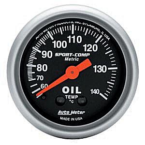 Autometer Sport Comp Mechanical Oil Temperature Metric Gauge 2 1/16