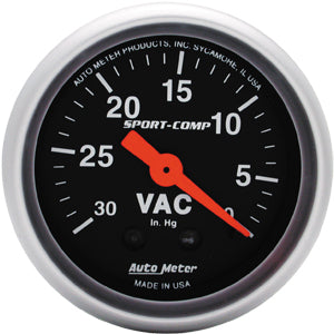 Autometer Sport Comp Mechanical Vacuum Gauge 2 1/16