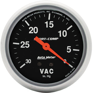 Autometer Sport Comp Mechanical Vacuum Gauge 2 5/8" (66.7mm)