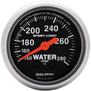 Autometer Sport Comp Mechanical Water Temperature Gauge 2 1/16