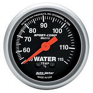Autometer Sport Comp Mechanical Water Temperature Metric Gauge 2 1/16