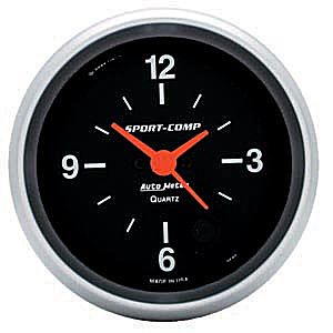 Autometer Sport Comp Short Sweep Electric Clock Quartz w/Second Hand Gauge 2 5/8