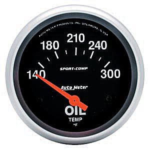 Autometer Sport Comp Short Sweep Electric Oil Temperature Gauge 2 5/8
