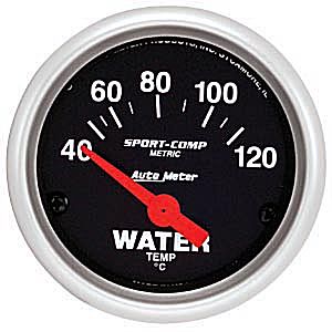 Autometer Sport Comp Short Sweep Electric Water Temperature Gauge 2 1/16" (52.4mm)