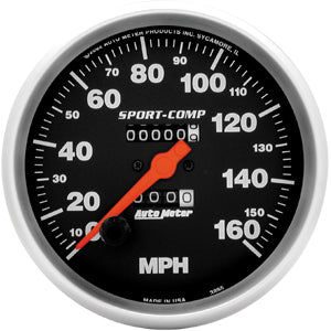 Autometer Sport Comp In-Dash Tachs & Speedos Speedometer Mechanical Gauge 5