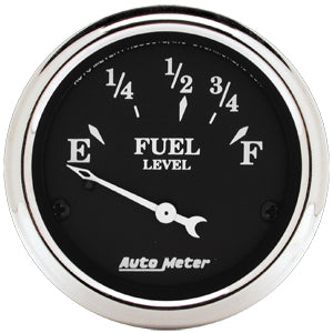 Autometer Street Rod Old Tyme Black Short Sweep Electric Fuel Level gauge 2 1/16