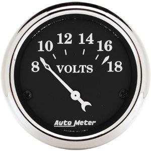 Autometer Street Rod Old Tyme Black Short Sweep Electric Voltmeter gauge 2 1/16" (52.4mm)