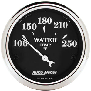 Autometer Street Rod Old Tyme Black Short Sweep Electric Water Temperature gauge 2 1/16