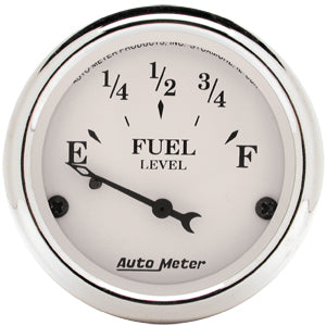 Autometer Street Rod Old Tyme white Short Sweep Electric Fuel Level gauge 2 1/16" (52.4mm)