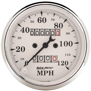 Autometer Street Rod Old Tyme white In-Dash Tachs & Speedos Speedometer gauge 3 1/8