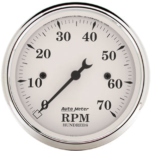 Autometer Street Rod Old Tyme white In-Dash Tachs & Speedos Tachometer gauge 3 1/8