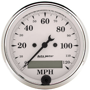 Autometer Street Rod Old Tyme white In-Dash Tachs & Speedos Speedometer Programmable gauge 3 1/8