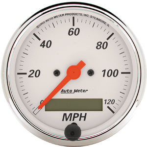 Autometer Street Rod Arctic White In-Dash Tachs & Speedos Speedometer Programmable gauge 3 1/8" (79.4mm)
