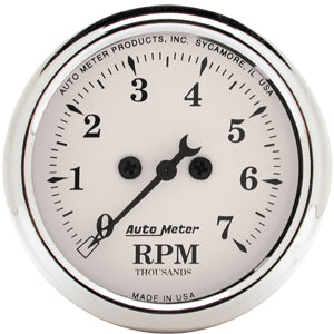 Autometer Street Rod Old Tyme white In-Dash Tachs & Speedos Tachometer gauge 2 1/16" (52.4mm)