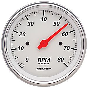 Autometer Street Rod Arctic White In-Dash Tachs & Speedos Tachometer gauge 3 3/8