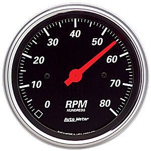 Autometer Street Rod Designer Black In-Dash Tachs & Speedos Tachometer gauge 3 3/8