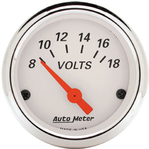 Autometer Street Rod Arctic White Short Sweep Electric Voltmeter gauge 2 1/16" (52.4mm)