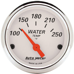 Autometer Street Rod Arctic White Short Sweep Electric Water Temperature gauge 2 1/16