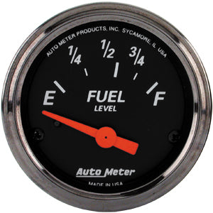 Autometer Street Rod Designer Black Short Sweep Electric Fuel Level gauge 2 1/16