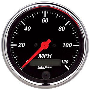 Autometer Street Rod Designer Black In-Dash Tachs & Speedos Speedometer Elec Programmable gauge 3 3/8