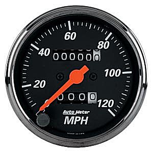 Autometer Street Rod Designer Black In-Dash Tachs & Speedos Speedometer Mechanical Speedometer gauge 3 1/8" (79.4mm)