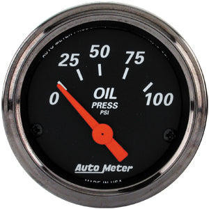 Autometer Street Rod Designer Black Short Sweep Electric Oil Pressure gauge 2 1/16