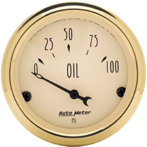 Autometer Street Rod Golden Olddise Short Sweep Electric Oil Pressure gauge 2 1/16" (52.4mm)