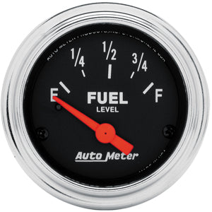 Autometer Traditional Chrome Short Sweep Electric Fuel Level gauge 2 1/16