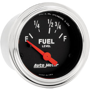 Autometer Traditional Chrome Short Sweep Electric Fuel Level gauge 2 1/16
