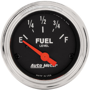 Autometer Traditional Chrome Short Sweep Electric Fuel Level gauge 2 1/16" (52.4mm)