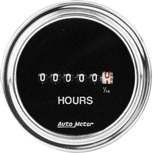 Autometer Traditional Chrome Short Sweep Electric Hour Meter gauge 2 1/16