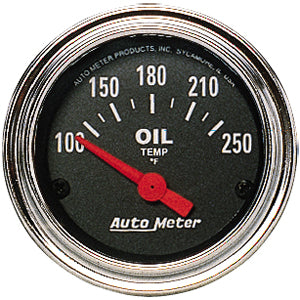 Autometer Traditional Chrome Short Sweep Electric Oil Temperature gauge 2 1/16