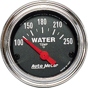 Autometer Traditional Chrome Short Sweep Electric Water Temperature gauge 2 1/16