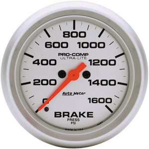Autometer Ultra Lite Full Sweep Electric Brake Pressure gauge 2 5/8