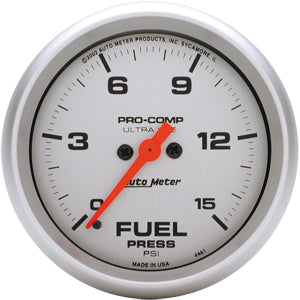 Autometer Ultra Lite Full Sweep Electric Fuel Pressure gauge 2 5/8