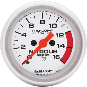 Autometer Ultra Lite Full Sweep Electric Nitrous Pressure gauge 2 1/16" (52.4mm)